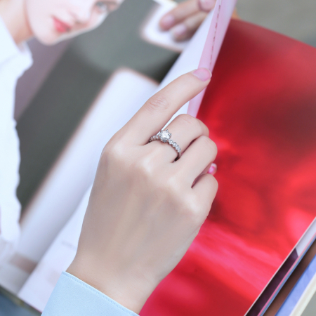 Inel Una Vida Casablanca cu Diamant Moissanite, Argint 925 [2]