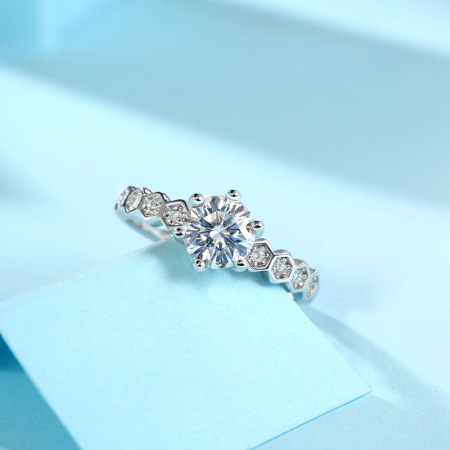 Inel Una Vida Casablanca cu Diamant Moissanite, Argint 925 [1]