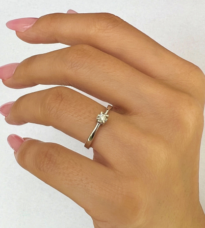 Inel Una Vida Engagement din Aur Alb 18k cu Diamant Natural [3]