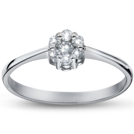 Diamante Naturale - Inel Una Vida Pure Aur Alb 18k cu Diamante Naturale