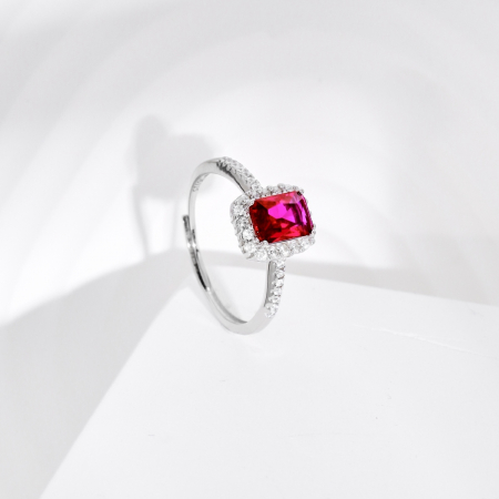 Inel Una Vida Ruby din Argint, Ajustabil [1]