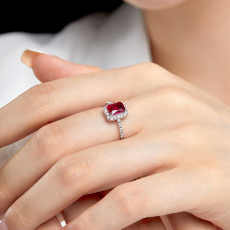 Inel Una Vida Ruby din Argint, Ajustabil [2]