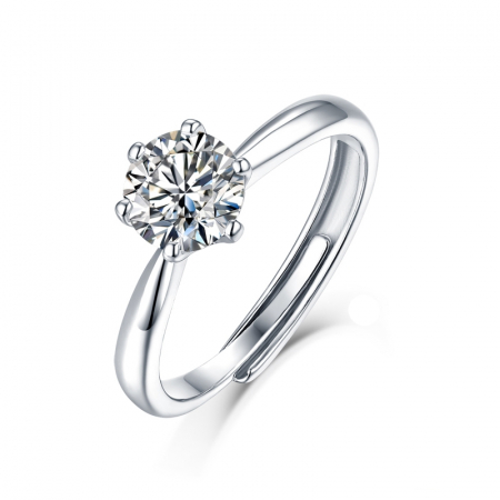 Moissanite - Inel Una Vida Sofia cu Diamant Moissanite 1ct, Argint 925