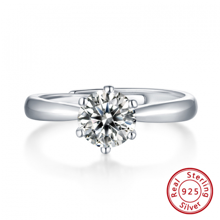 Inel Una Vida Sofia cu Diamant Moissanite 1ct, Argint 925 [5]