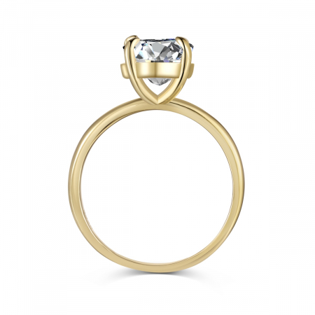 Inel Una Vida Taietura Tip Diamant Oval, Argint Placat cu Aur [1]
