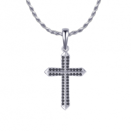 For MEN - Lant Cruce Una Vida Black VIP pentru barbati, Argint 925
