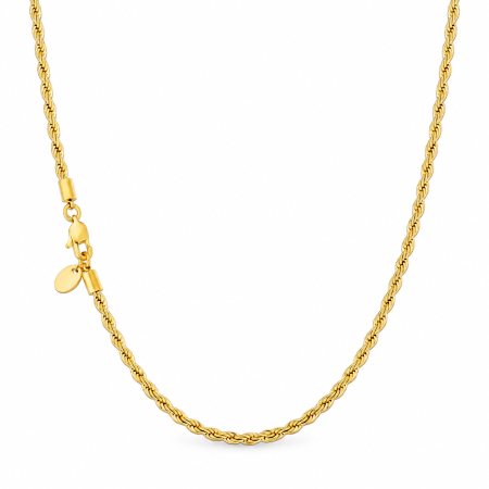 ELEMENTS % - Lanț Rope Gold 3 mm din Oțel Inoxidabil – 55 cm