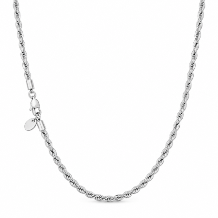 ELEMENTS % - Lant Rope Silver 3 mm din Otel Inoxidabil – 55 cm