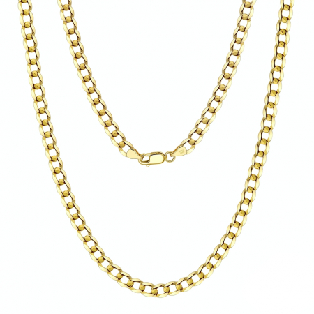 Lant Una Vida Gold Cuban 5mm for Men din Argint Placat cu Aur