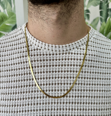 Lant Una Vida Snake For Men, Argint, Lungime 60 cm [3]
