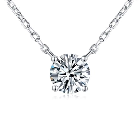 Coliere - Pandant cu Lant Moissanite 1ct, Argint 925