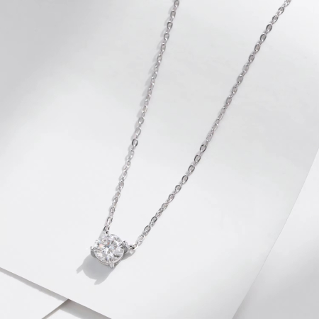 Pandant cu Lant Moissanite 1ct, Argint 925 [2]