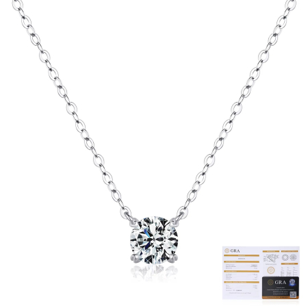 Pandant cu Lant Moissanite 1ct, Argint 925 [4]
