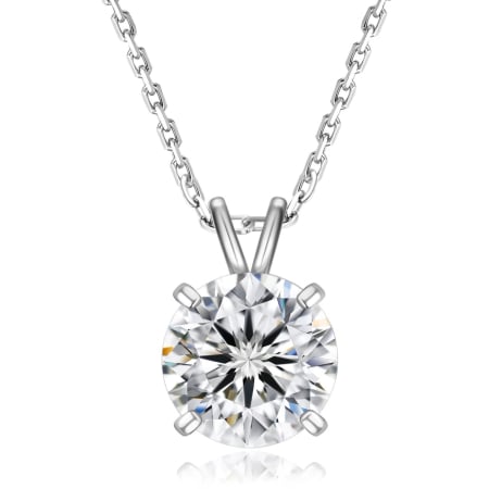 Coliere - Pandant cu Lant Moissanite 1ct, Argint 925