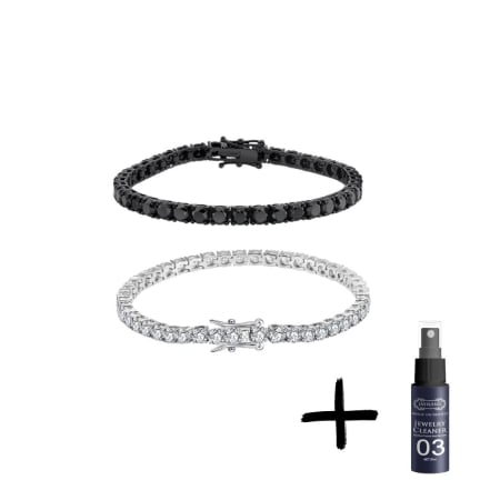 Produse - Set Bratari Tennis UNA VIDA for Men 4mm, 19 cm Argint