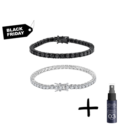 Produse - Set Bratari Tennis UNA VIDA for Men 4mm, 19 cm Argint