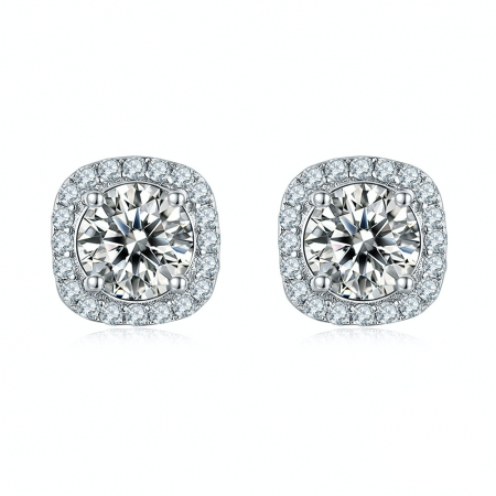 Set Cercei si Colier Amor cu Diamant Moissanite, Argint Rodiat [3]