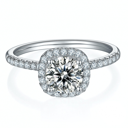 Set Colier, Cercei si Inel Amor cu Diamant Moissanite, Argint Rodiat [2]
