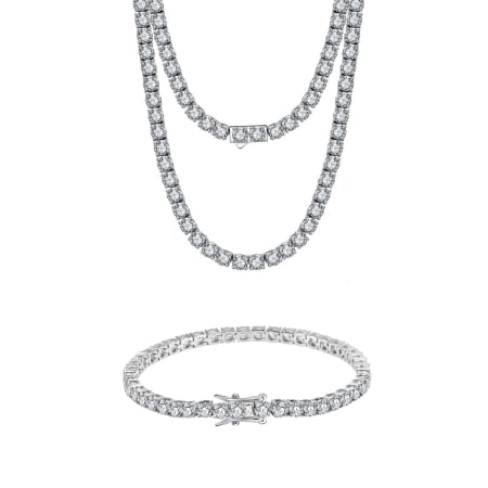 For MEN - Set Colier si Bratara Tennis Una Vida Brilliant for Men, Argint 925