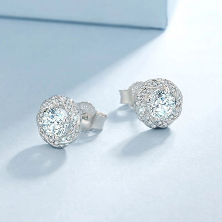 Set Colier si Cercei Una Vida Luxuria cu Moissanite, Argint 925 [4]