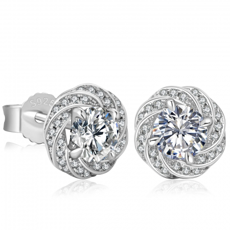 Set Colier si Cercei Una Vida Luxuria cu Moissanite, Argint 925 [3]