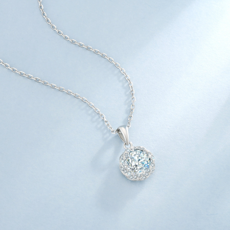 Set Colier si Cercei Una Vida Luxuria cu Moissanite, Argint 925 [1]