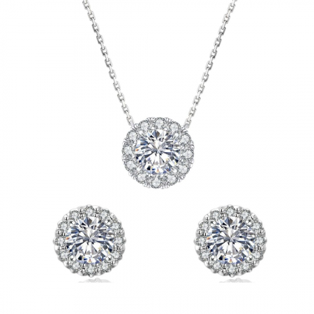 Noutati - Set Colier si Cercei Una Vida Magic Diamond cu Moissanite, Argint 925