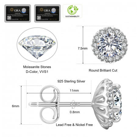 Set Colier si Cercei Una Vida Magic Diamond cu Moissanite, Argint 925 [5]