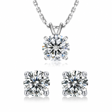 Seturi - Set Moissanite Argint 925, Colier 1 ct + Cercei | Una Vida