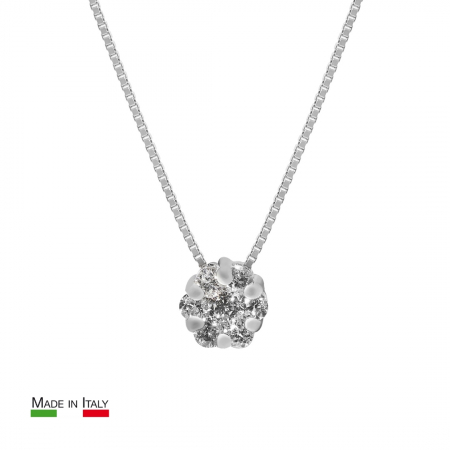 Set Pandantiv, Inel si Cercei Una Vida Pure Aur Alb 18k cu Diamante Naturale [3]