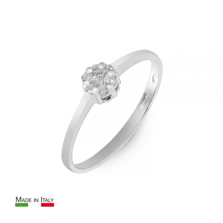 Set Pandantiv, Inel si Cercei Una Vida Pure Aur Alb 18k cu Diamante Naturale [2]