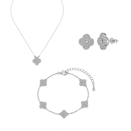 Seturi - Set Una Vida Trifoi Lucky cu Pietre, Argint 925
