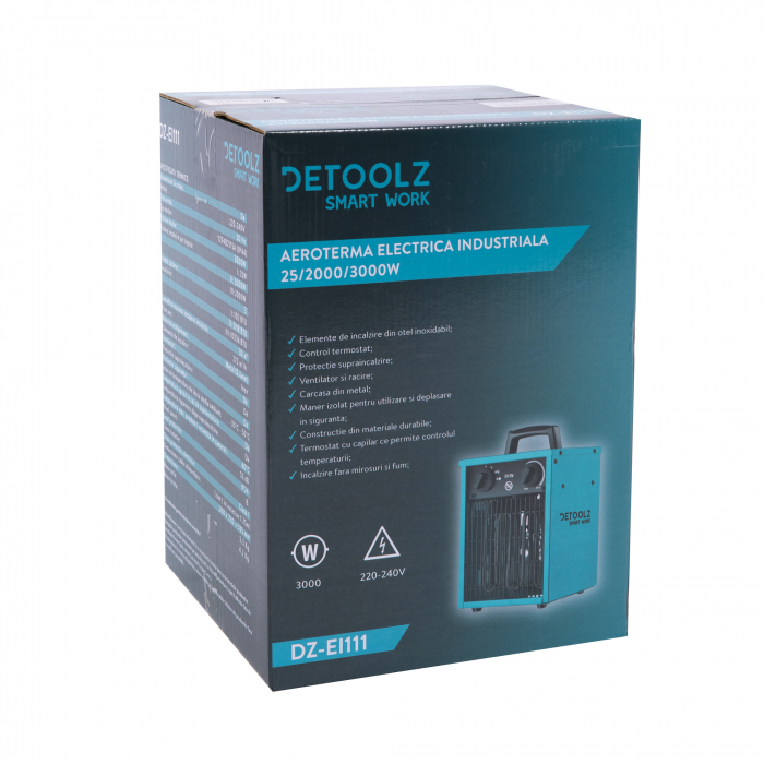 Aeroterma electrica industriala 25/2000/3000W, Detoolz  DZ-EI111 [7]