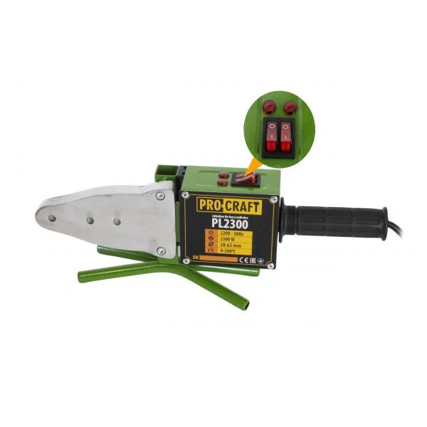 Aparat de lipit tevi (plita) PPR, 1500W, 50-300°C, 6 bacuri 20 / 25 / 32 / 40 / 50 / 63 mm, PROCRAFT PL2300 [3]