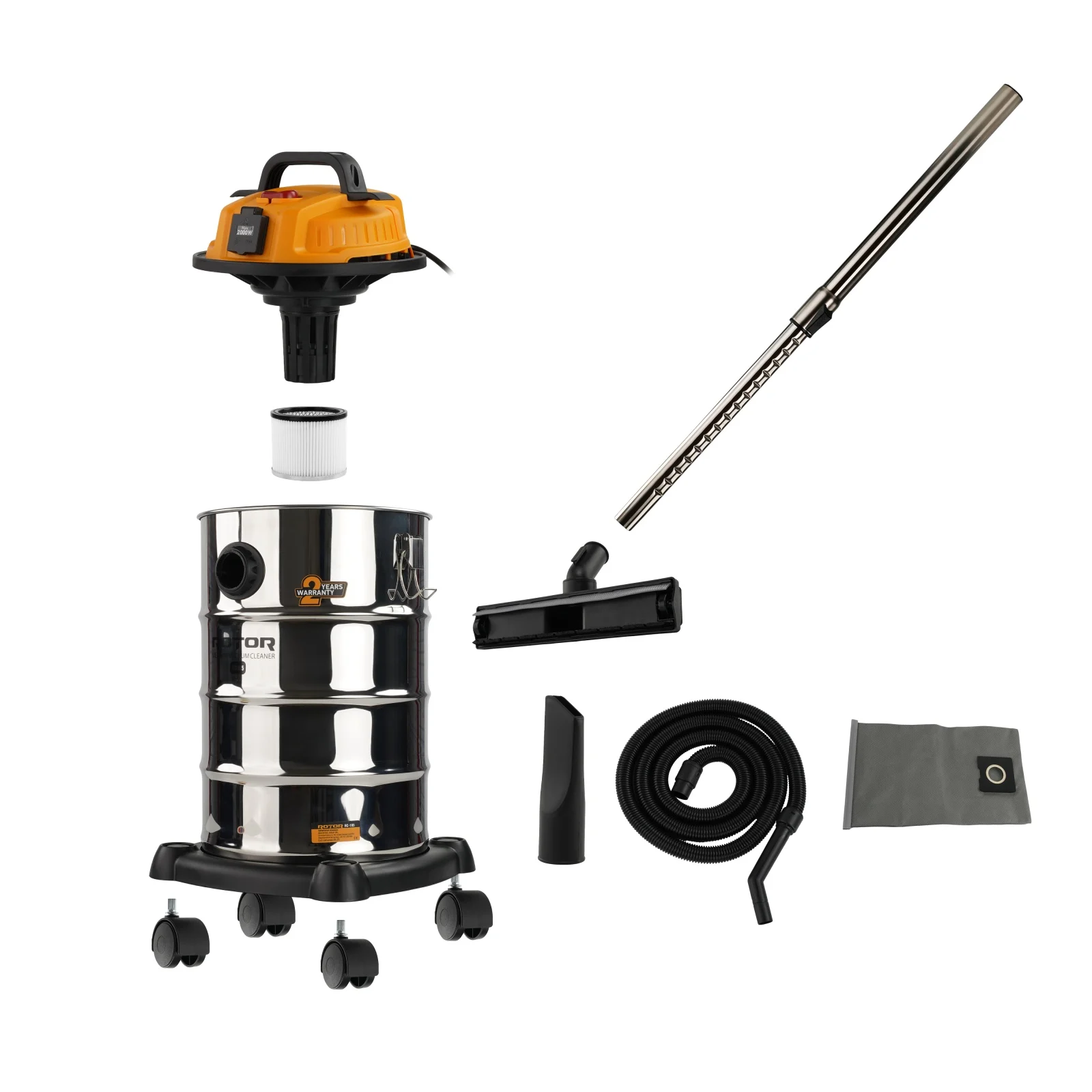 Aspirator umed-uscat ROTOR RC-195, 1400 W, 30 L, 19 KPA – Usor & Eficient [2]