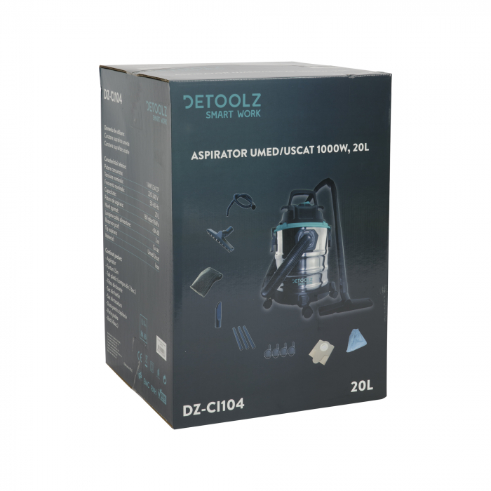 Aspirator uscat/umed 1000W, 20 litri, Detoolz DZ-CI104 [2]