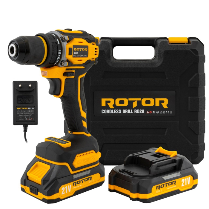 Autofiletantă ROTOR RD2A – 21V, Brushless, 2 acumulatori, 0–2200 rpm [1]