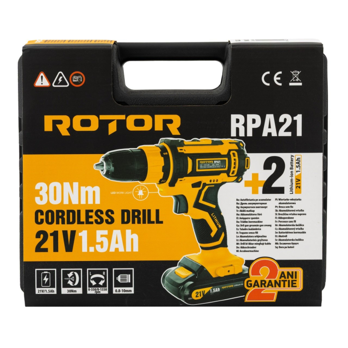 Autofiletantă ROTOR RPA21 – 21V, 30 Nm, 2 acumulatori, 0–1350 rpm [5]