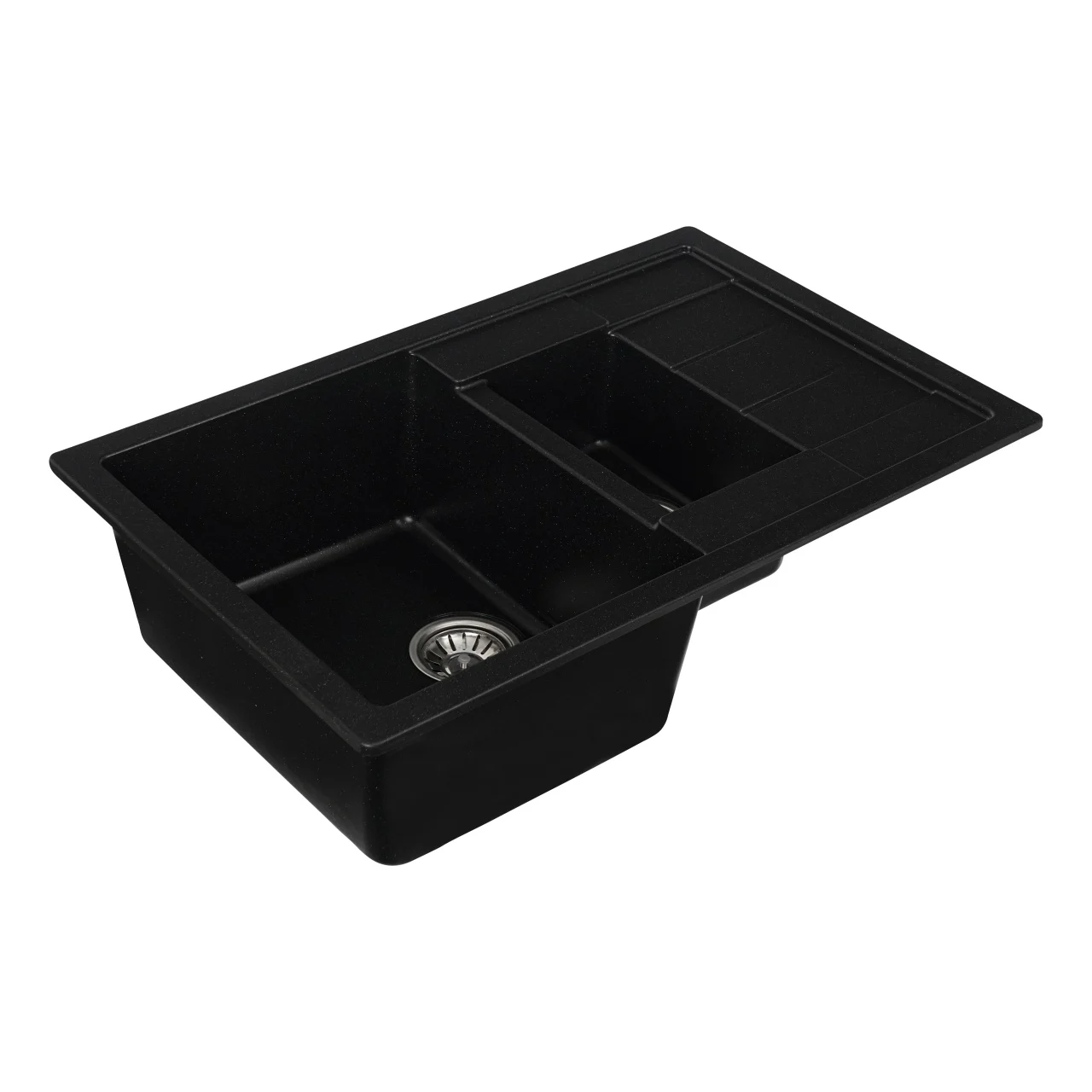 Chiuveta bucatarie Elefant Premium Toskana Negru Metalic – dubla cuva, 775x495 mm [4]