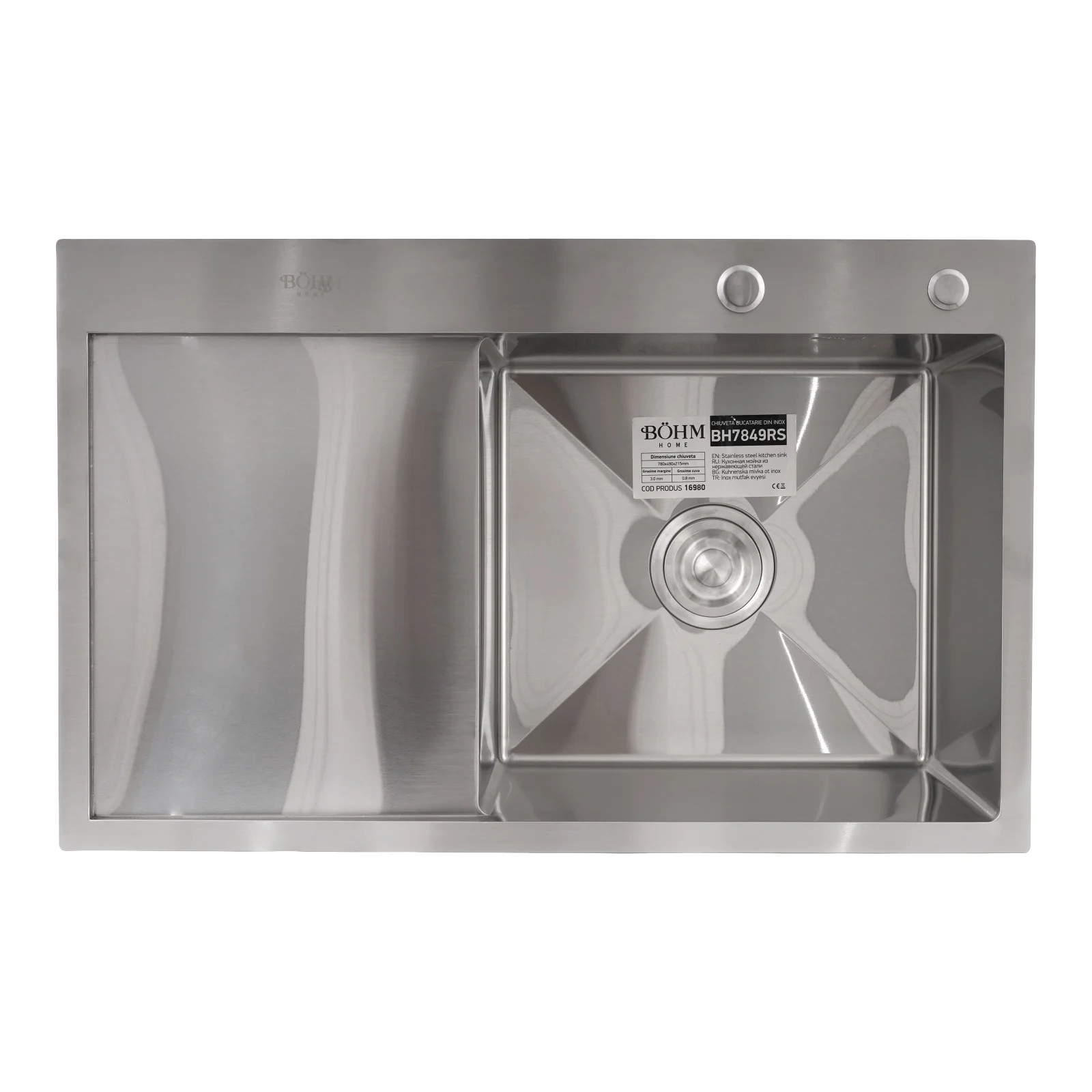 Chiuveta inox SUS304 Satin BÖHM BH7849RS 780x490 [2]