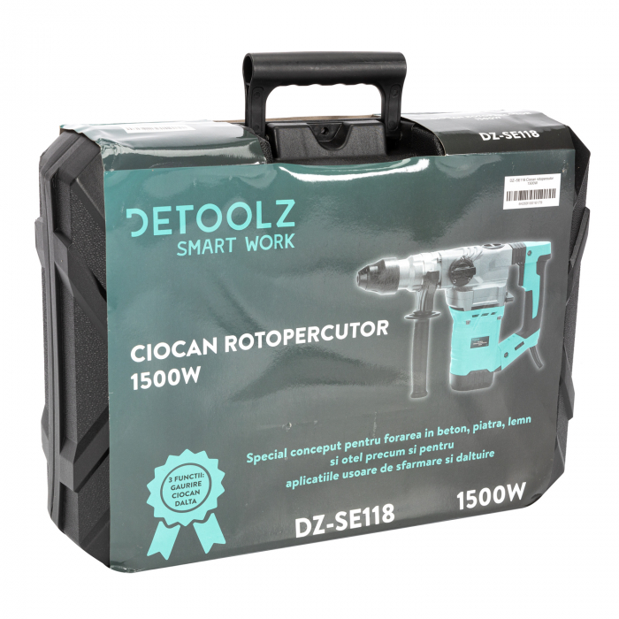 Ciocan rotopercutor 1500W, 800 rpm, 6 viteze, 4000 bpm, 5.5J, Detoolz DZ-SE118 [3]
