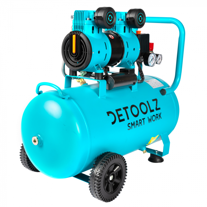 Compresor 50L fara ulei, 1680 W, 214L/min, 8 bar, 2 prize de aer, Detoolz DZ-C335 [4]