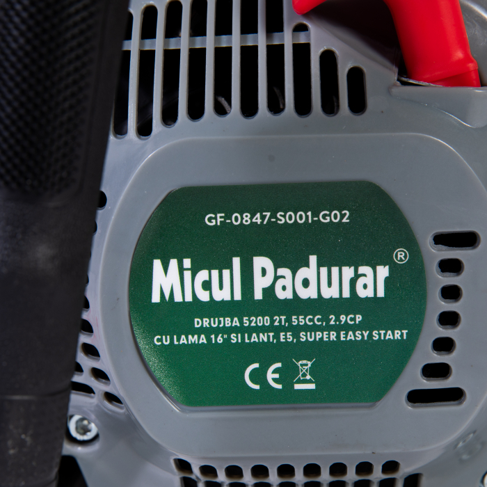 Drujba Micul Padurar 5200, 2 timpi, 55CC, 2.9CP, E5,  lama 40cm si un lant, pornire rapida [8]