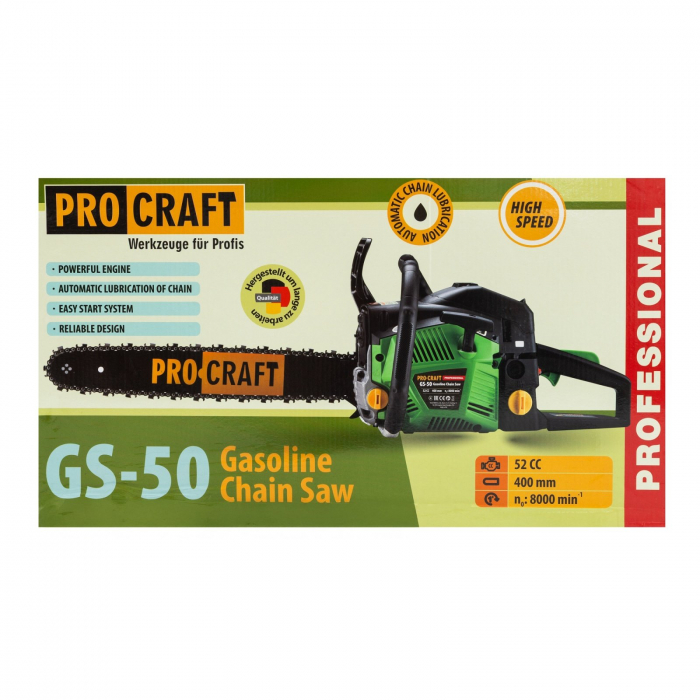 Drujba pe benzina PROCRAFT GS-50, 52CC, 4CP, lama 40cm [4]