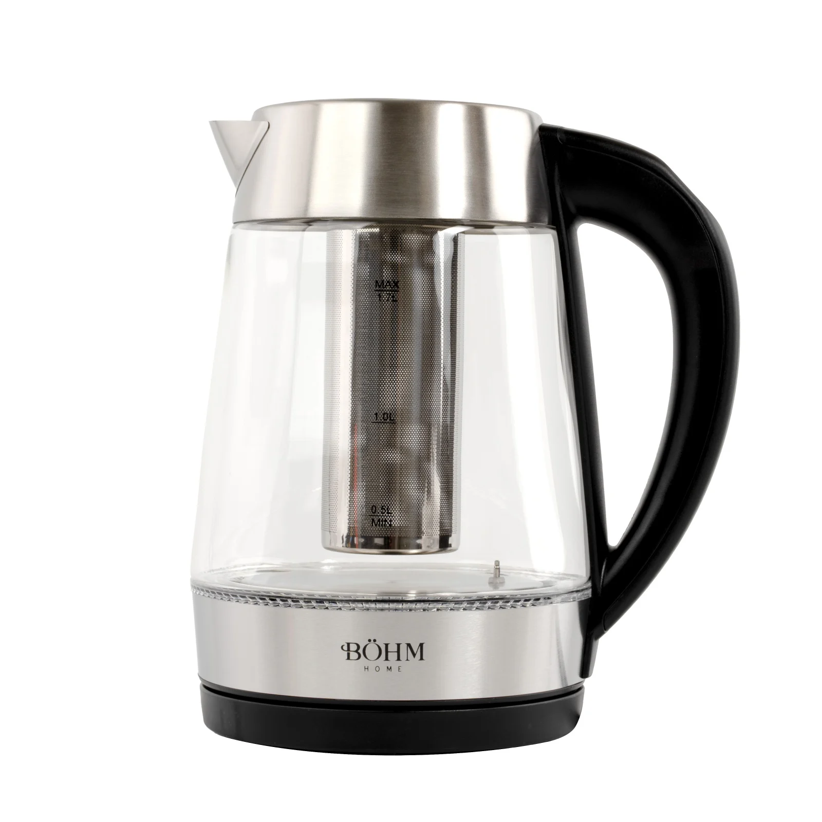 Fierbator Electric BOHM BHB1703DT, 2200W, 1.7 L, Sticla Borosilicata, LED, Control Temperatura [3]