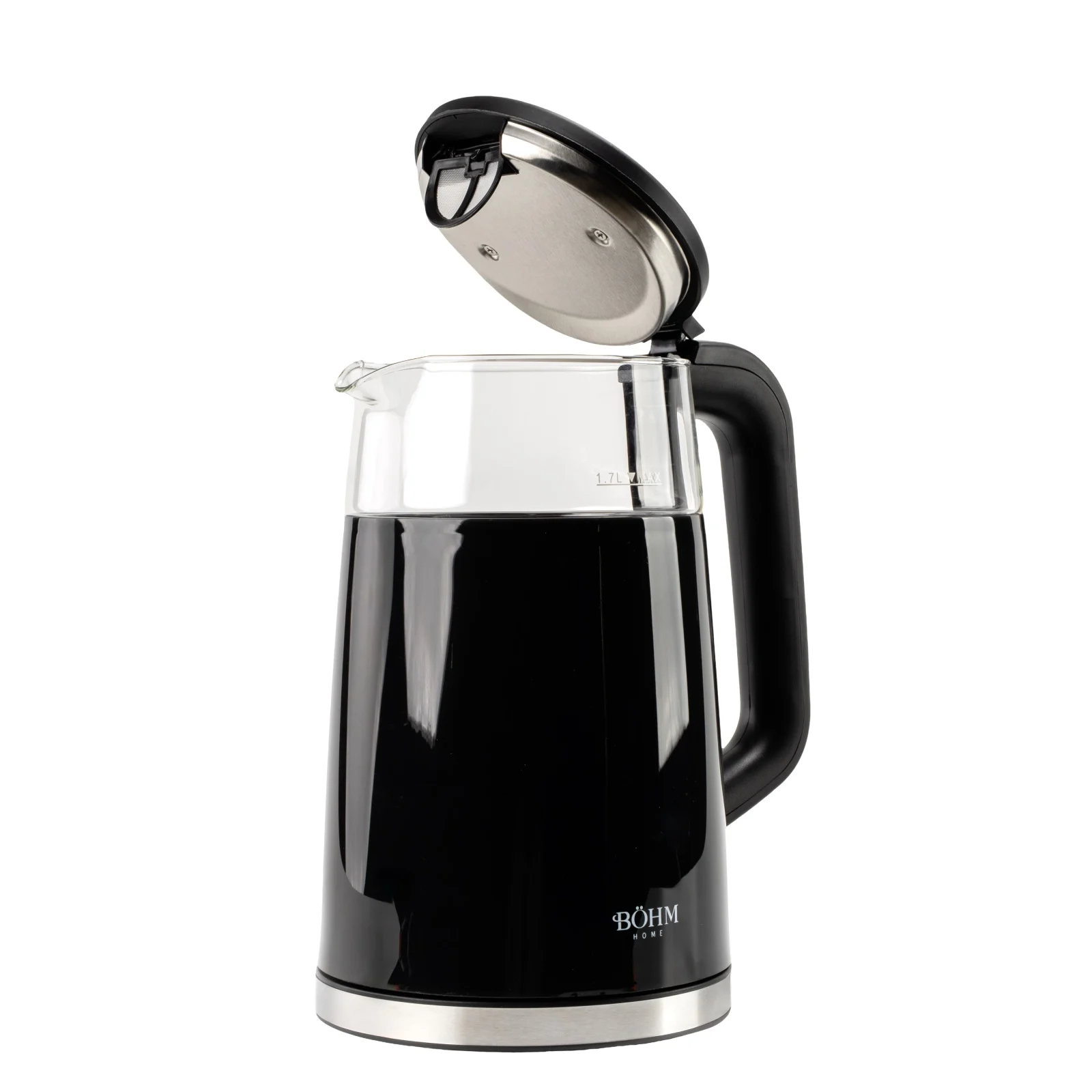Fierbator Electric BOHM BHB8717D, 2200W, 1.7 L, Control Digital Temperatura, Sticla Borosilicata [2]
