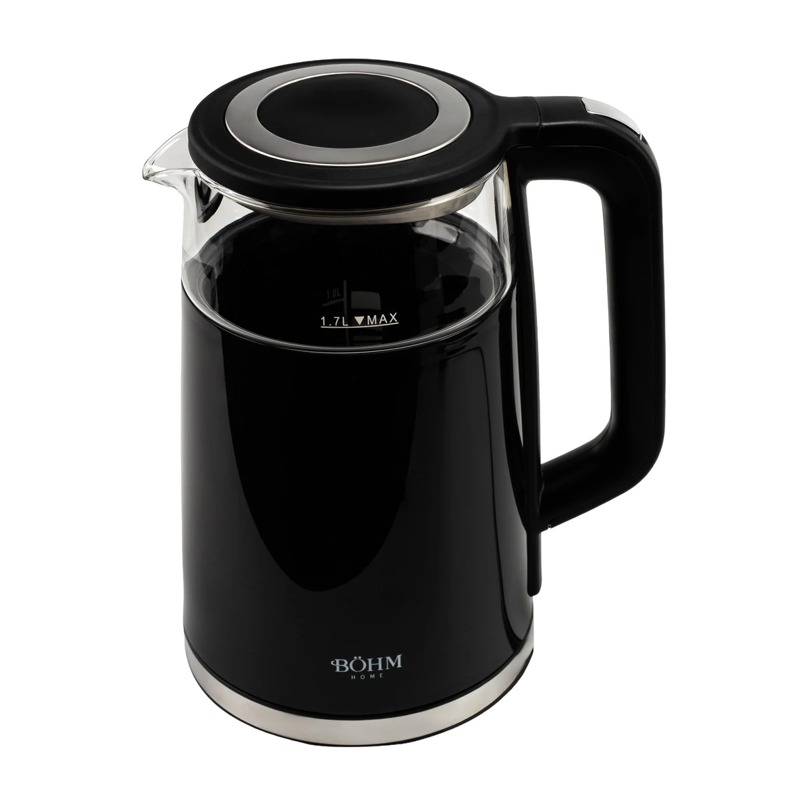 Fierbator Electric BOHM BHB8717D, 2200W, 1.7 L, Control Digital Temperatura, Sticla Borosilicata [3]
