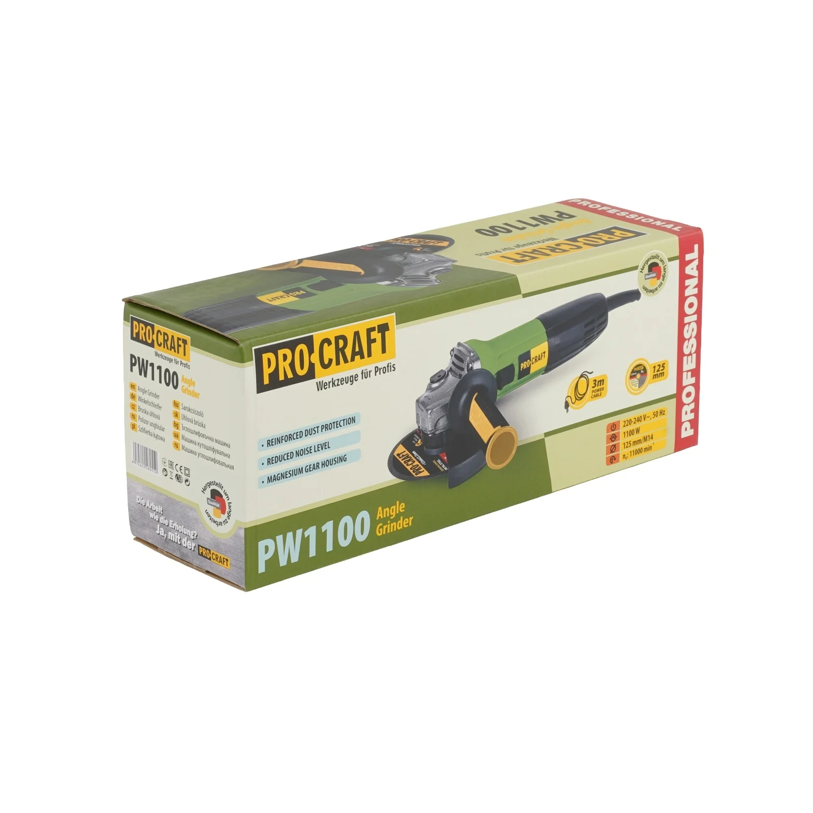 Flex Polizor Unghiular ProCraft PW1100, 1100W, 11000 RPM, Disc 125 mm [5]