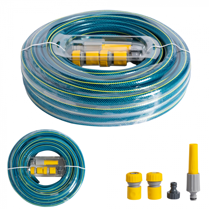 Furtun de Grădină cu Set Duze, Bluebos Plus, 3/4", 20m, UE, Micul Fermier GF-2123 [1]