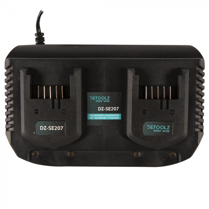 Incarcator acumulatori 2 sloturi, 18V, incarcare 3.5Ah/ora, Detoolz DZ-SE207 [4]